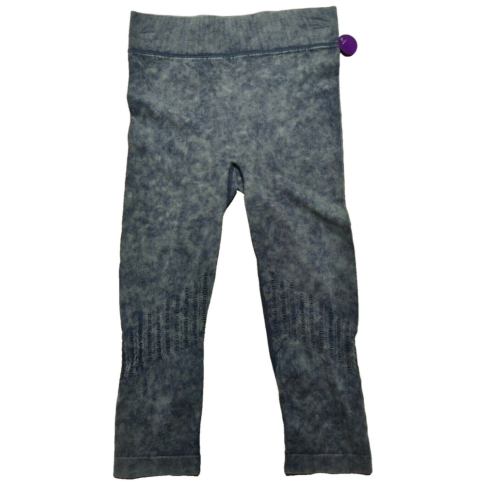 Xersion Lounge Women Small Indigo Dye Fitted Mind Body Soul Yoga Leggings NEW
